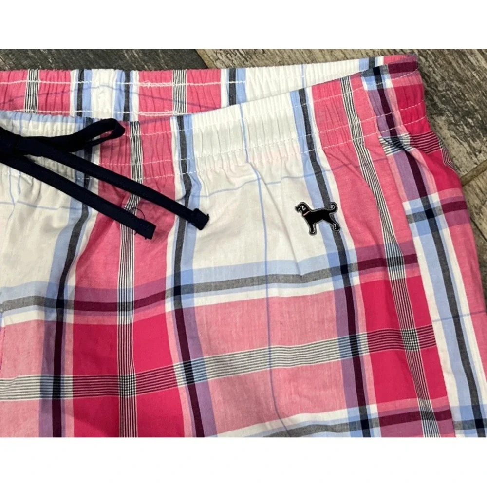 The Black Dog Women's Plaid Pajama Lounge‎ Pants Bottoms Cropped Lightweight M